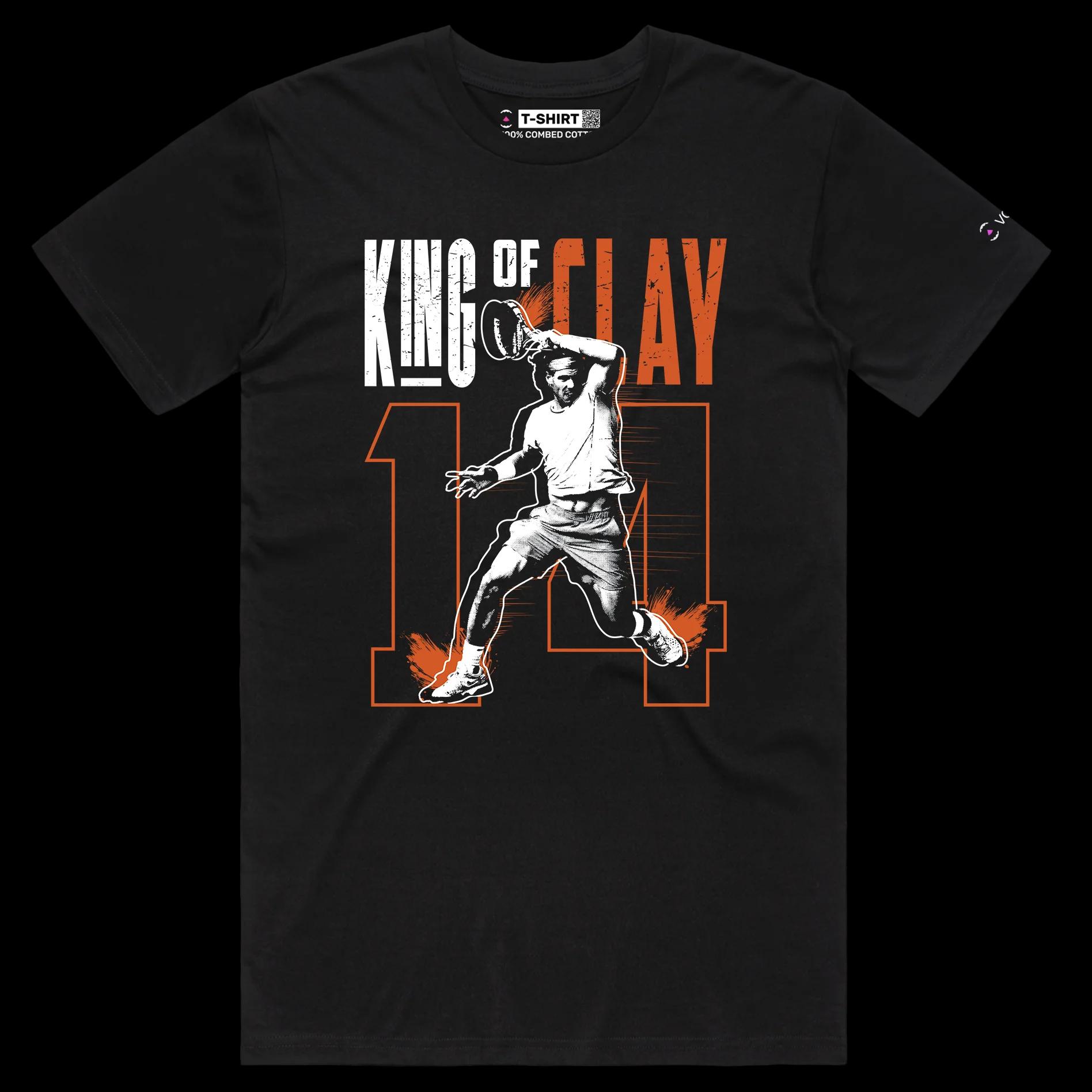 VOICEART Black Male Regular Nadal The King of Clay Sports T-Shirt Premium Quality Grand Slam Superstar Tee Tennis Fans