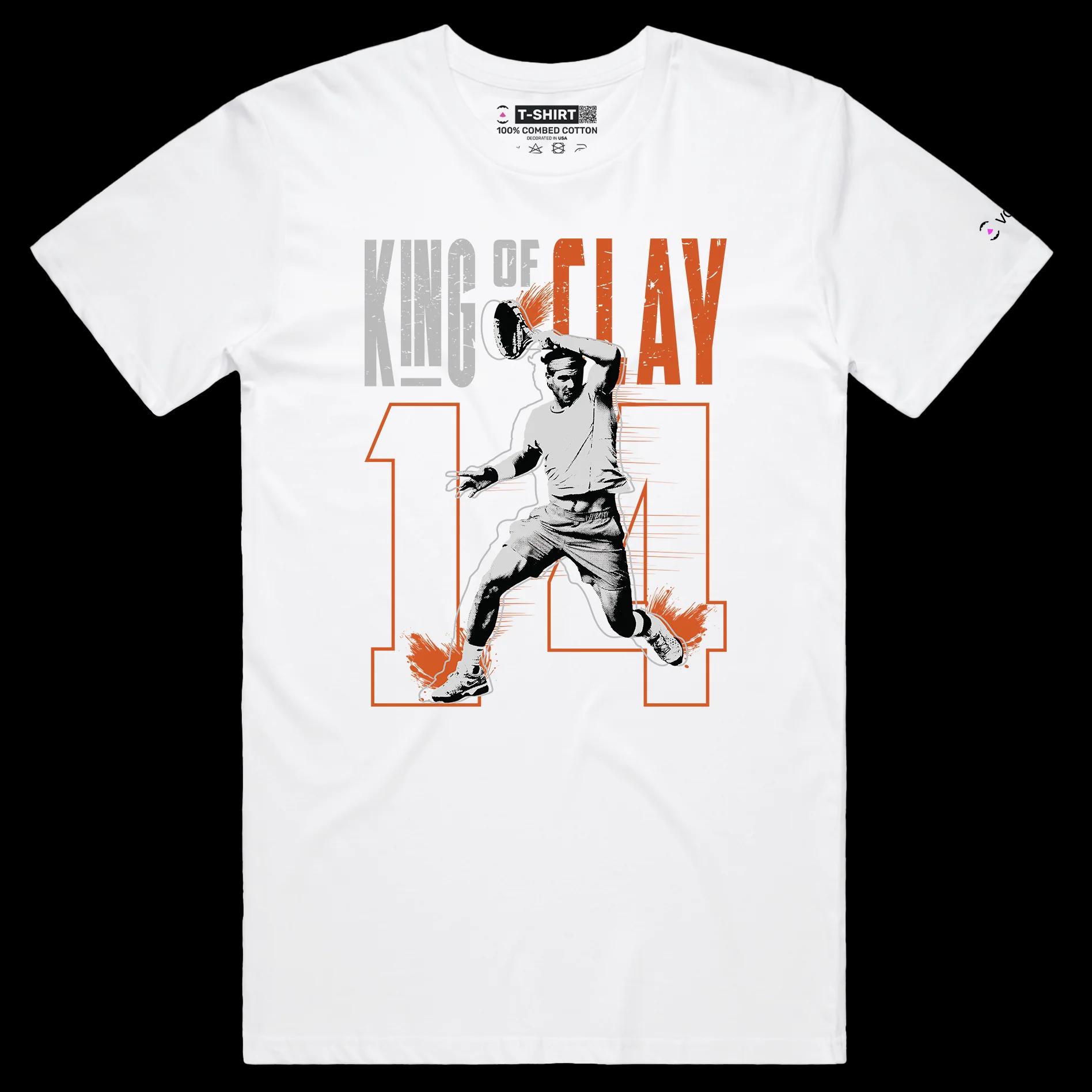 VOICEART White Male Regular Nadal The King of Clay Sports T-Shirt Premium Quality Grand Slam Superstar Tee Tennis Fans