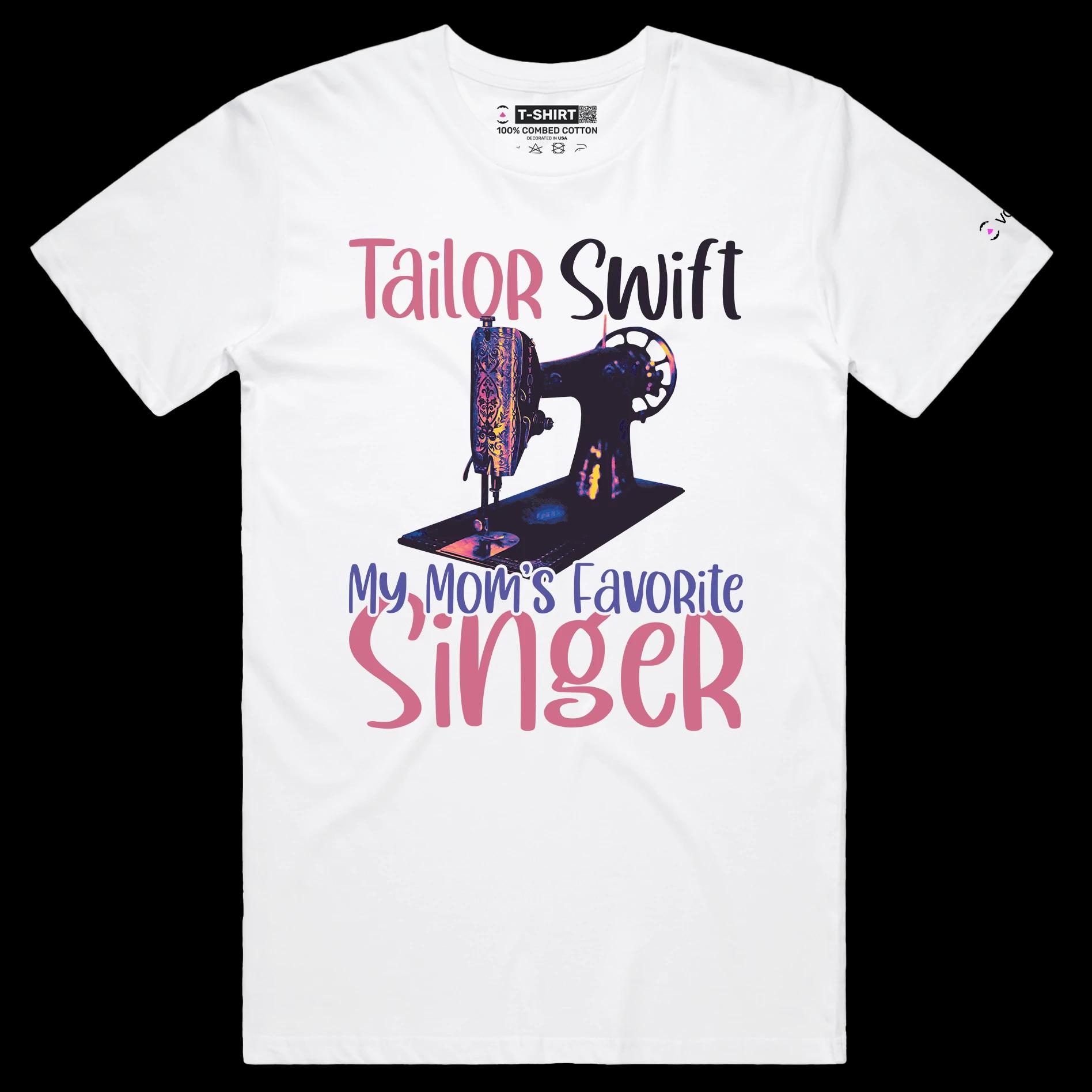 VOICEART White Male Regular Tailor Swift Funny Wordplay T-Shirt with Premium Quality Graphic Moms Sewing Machine Tee