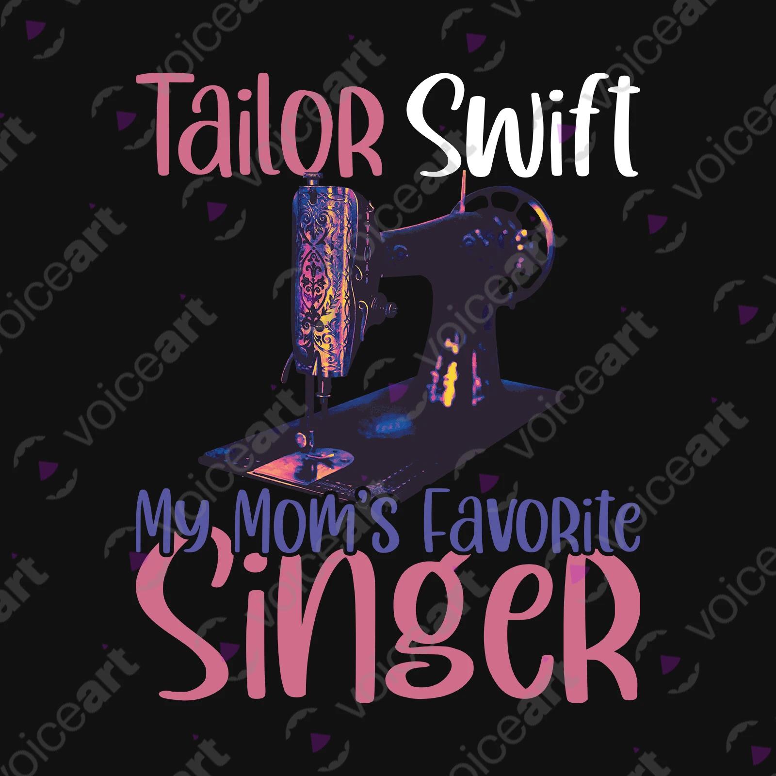 VOICEART Black Watermark Tailor Swift Funny Wordplay T-Shirt with Premium Quality Graphic Moms Sewing Machine Tee