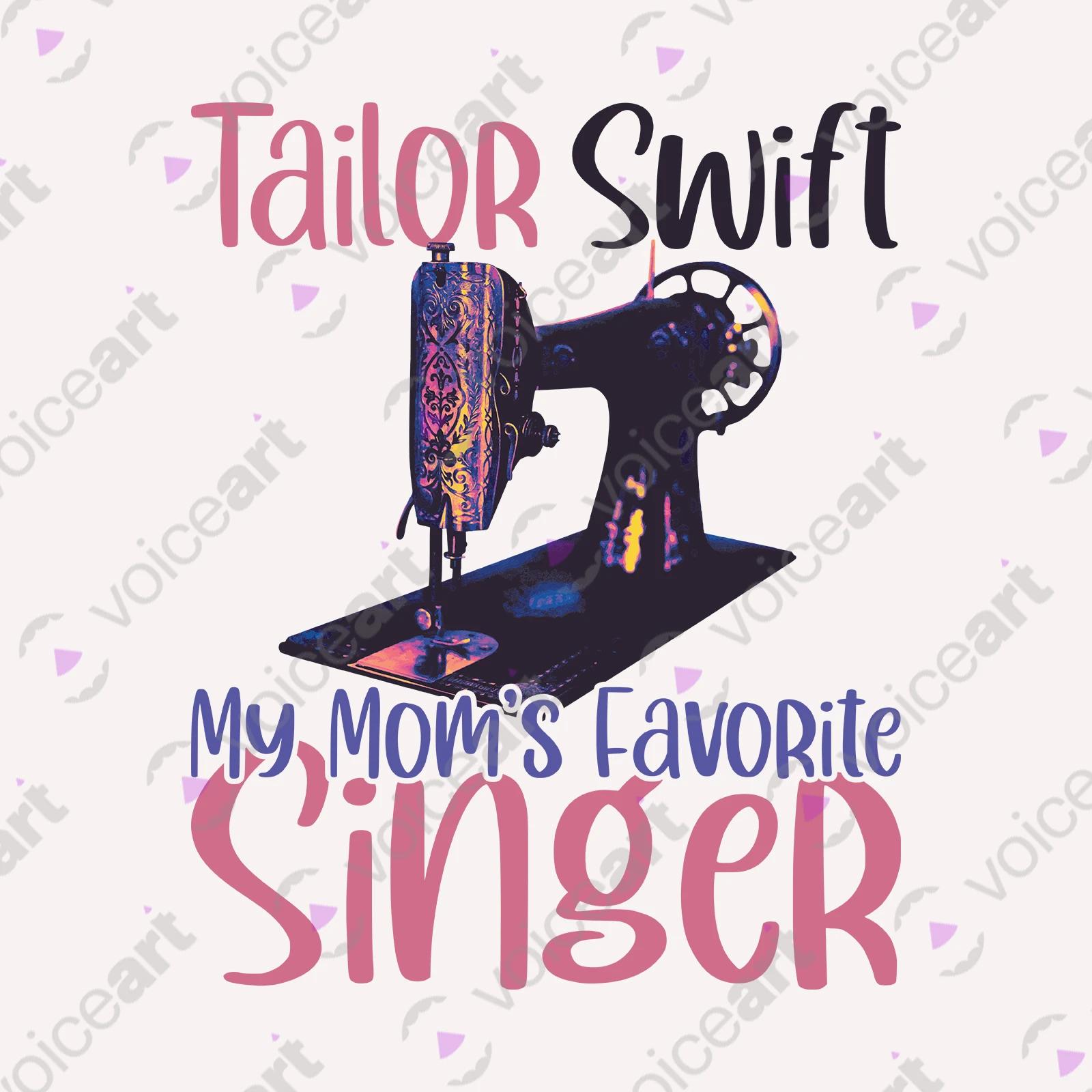 VOICEART White Watermark Tailor Swift Funny Wordplay T-Shirt with Premium Quality Graphic Moms Sewing Machine Tee