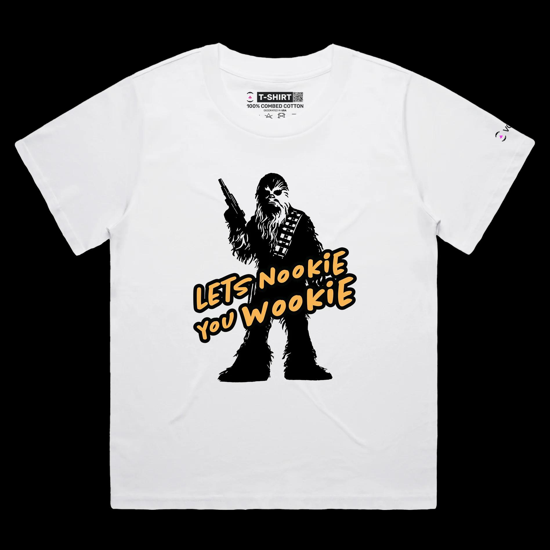 VOICEART White Female Loose Chewbacca Love Guru Funny T-Shirt with Premium Graphic Movie Themed Wookie Tee Play on Words