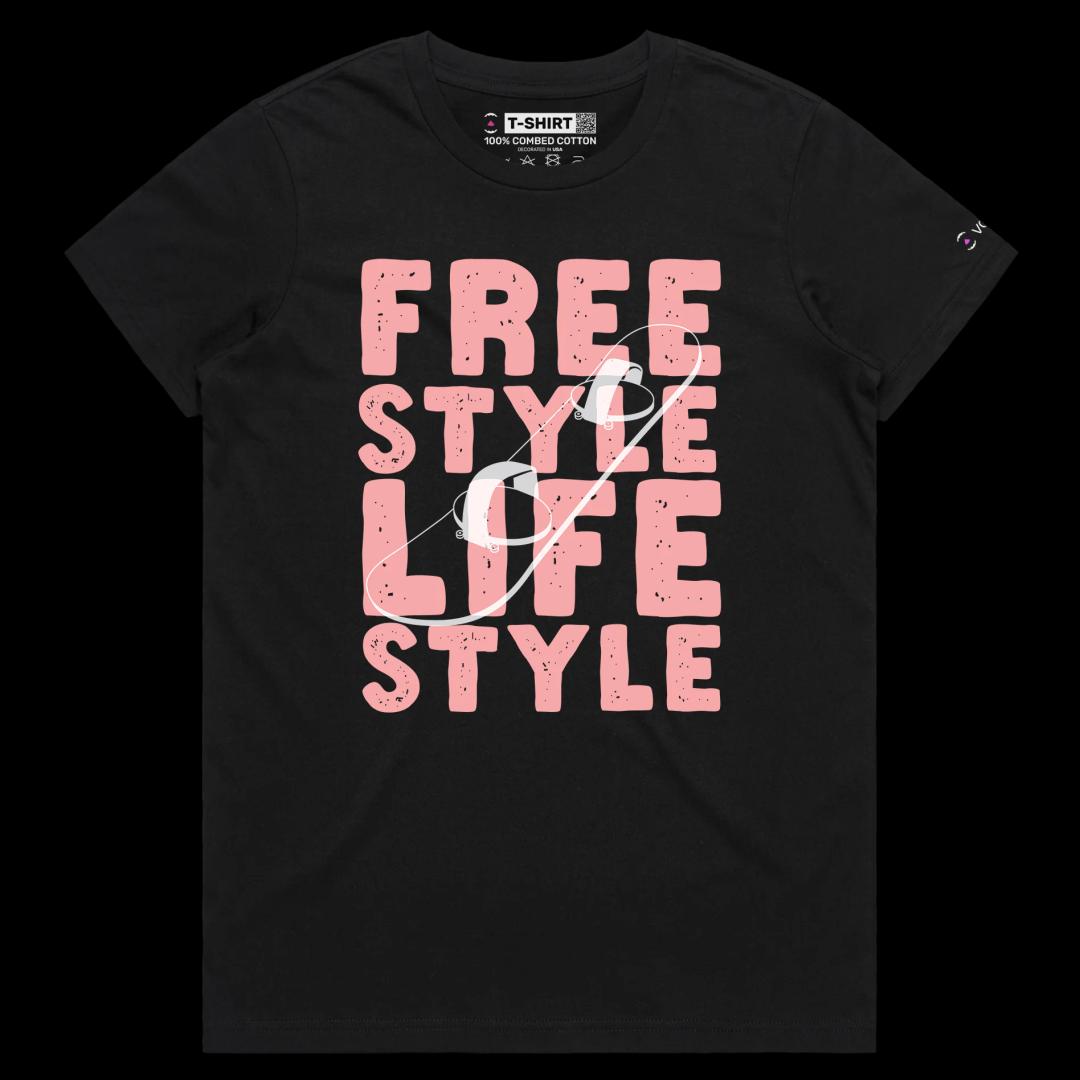 VOICEART Black Female Regular Snowboard Freestyle Lifestyle shirt Premium Quality Winter Sports Tee for Snowboarding Lovers