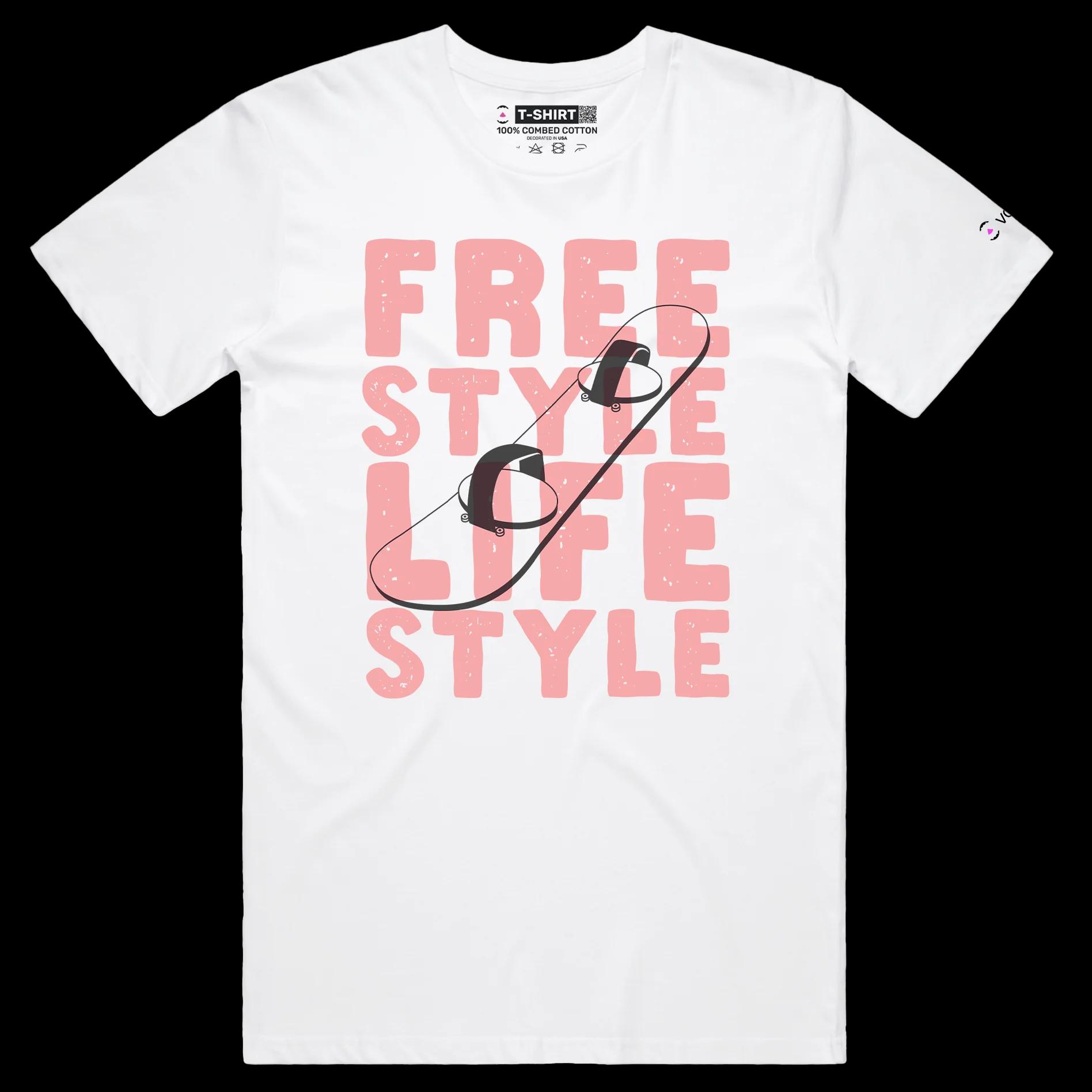 VOICEART White Male Regular Snowboard Freestyle Lifestyle shirt Premium Quality Winter Sports Tee for Snowboarding Lovers