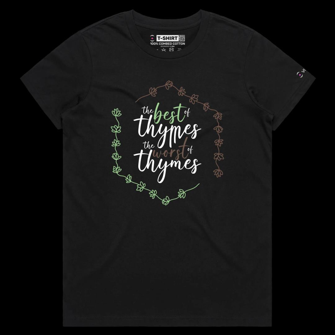 VOICEART Black Female Regular Herbs and Plants Funny Wordplay T-Shirt with Premium Graphic Design Food and Spices Tee