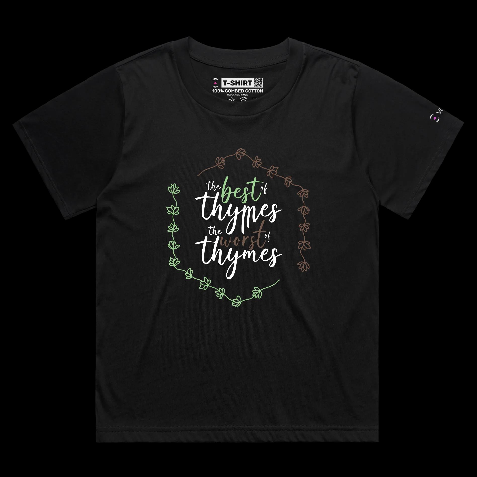 VOICEART Black Female Loose Herbs and Plants Funny Wordplay T-Shirt with Premium Graphic Design Food and Spices Tee