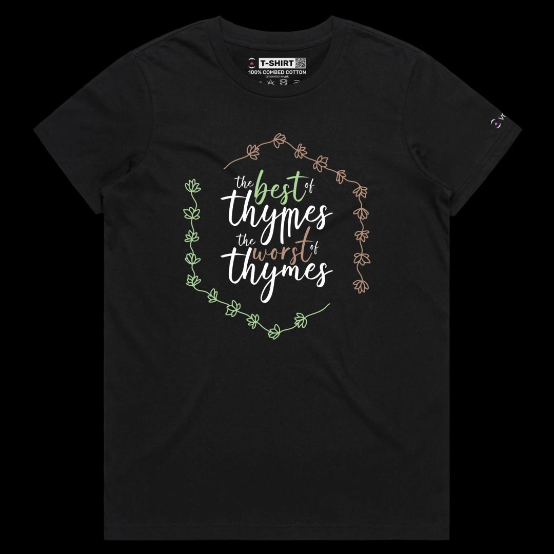 VOICEART Black Female Regular Herbs and Plants Funny Wordplay T-Shirt with Premium Graphic Design Food and Spices Tee