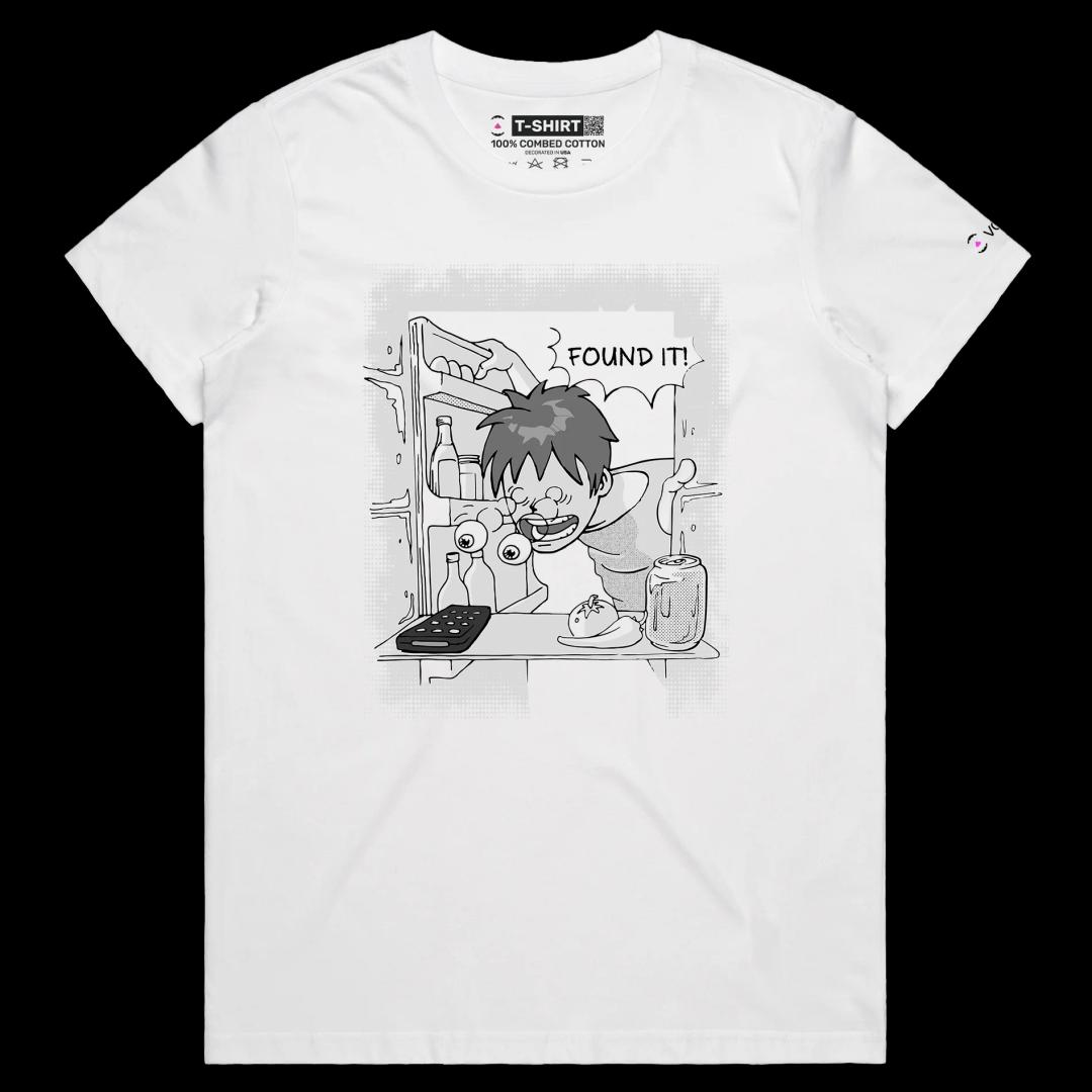 VOICEART White Female Regular Remote in the Fridge TShirt with Premium Graphic and High Quality Design Funny Frozen Meal Tee