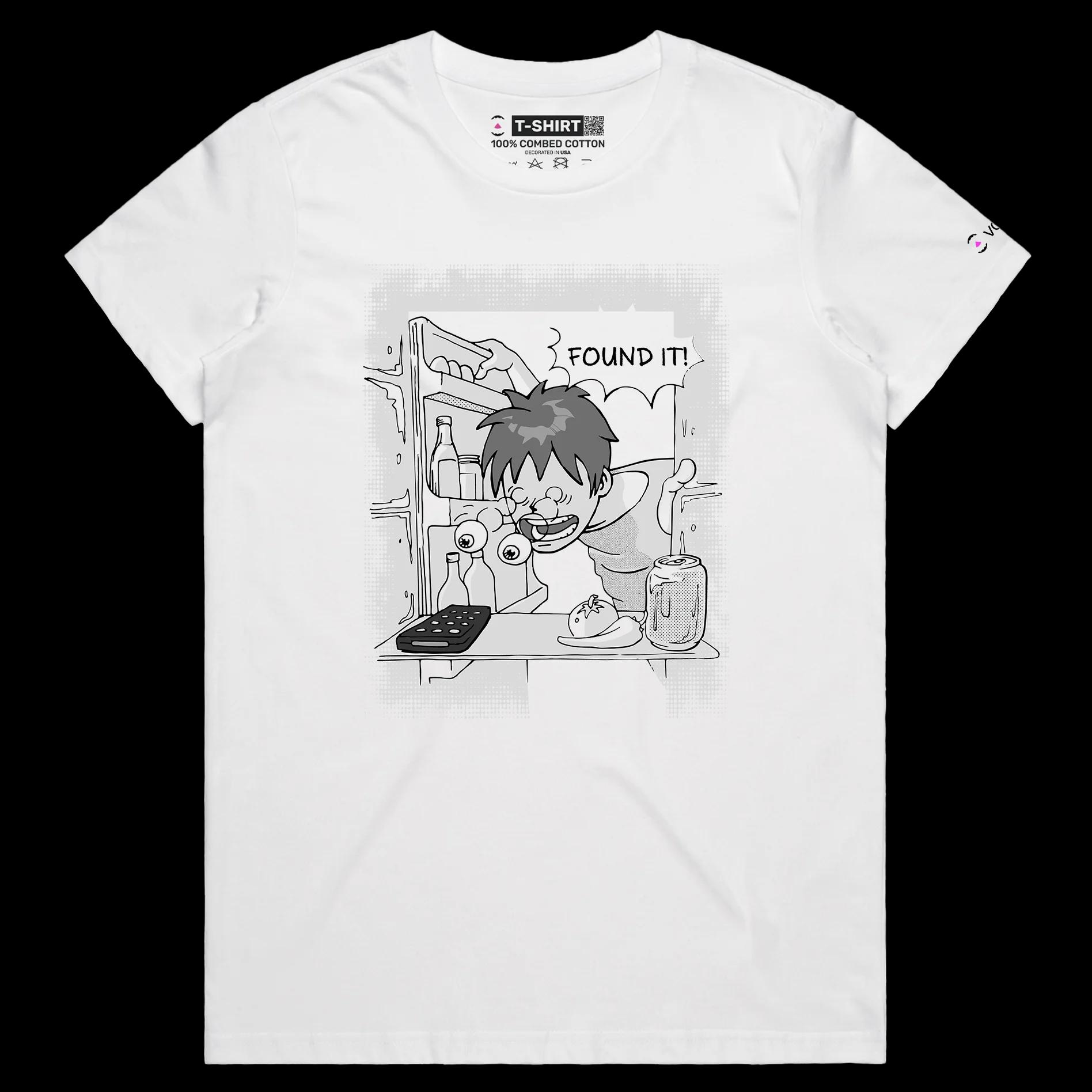 VOICEART White Female Regular Remote in the Fridge TShirt with Premium Graphic and High Quality Design Funny Frozen Meal Tee