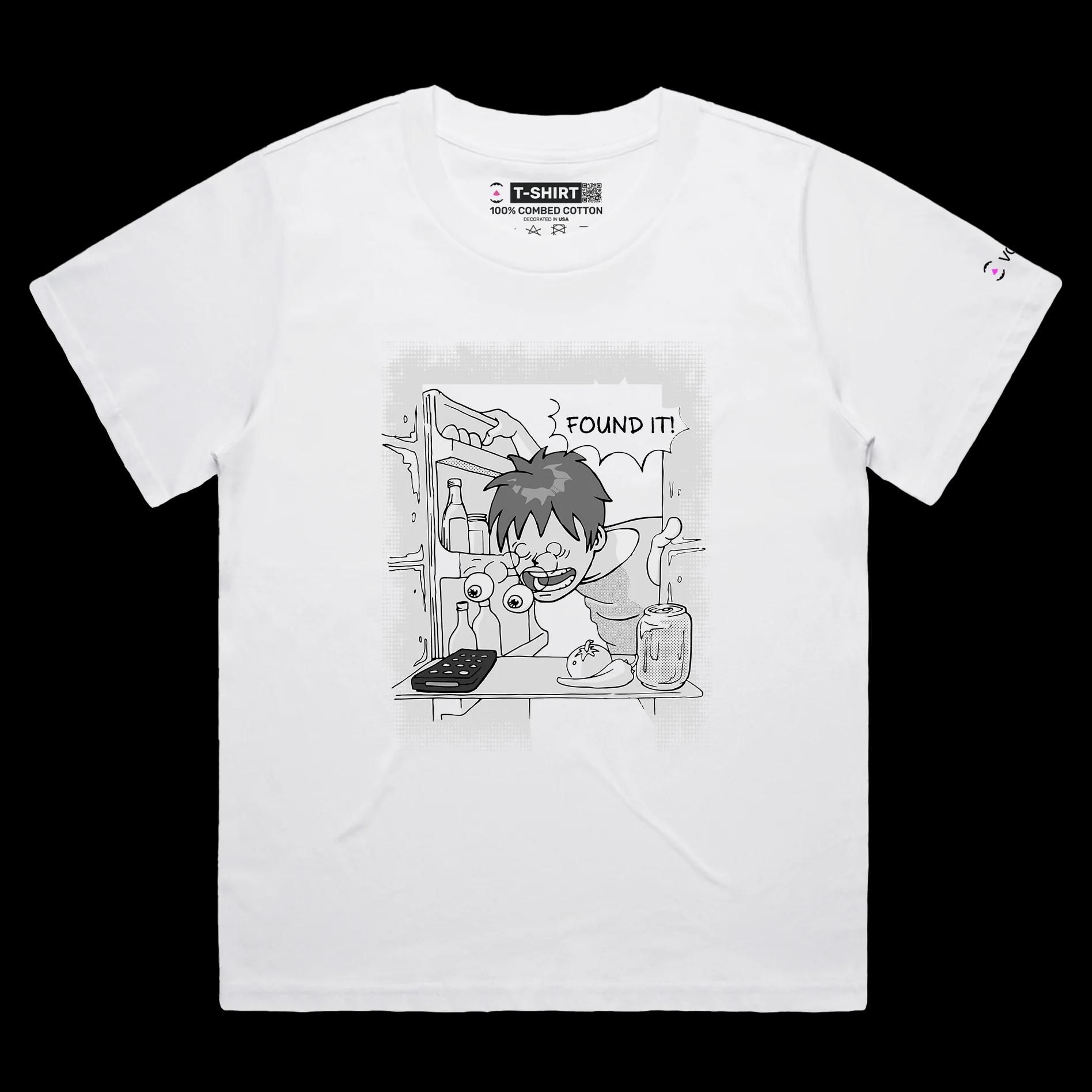 VOICEART White Female Loose Remote in the Fridge TShirt with Premium Graphic and High Quality Design Funny Frozen Meal Tee