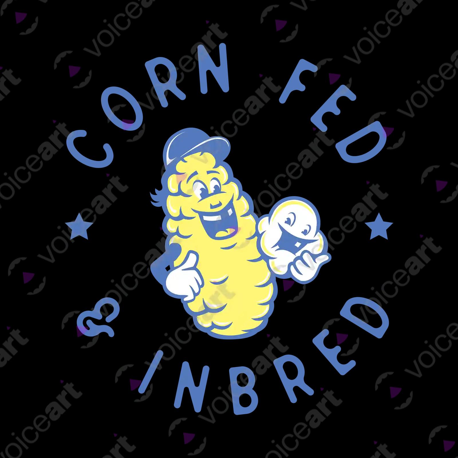 VOICEART Black Watermark Corny Wordplay Premium T-Shirt High Quality Graphic Funny Food Chain of GMO Industry Clever Tee