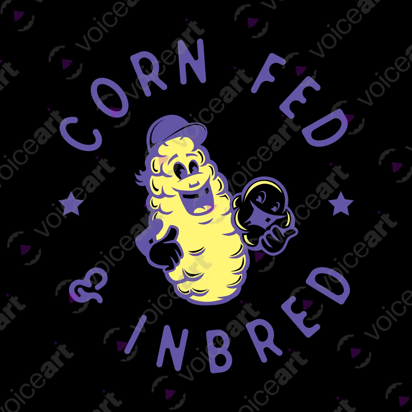 VOICEART White Watermark Corny Wordplay Premium T-Shirt High Quality Graphic Funny Food Chain of GMO Industry Clever Tee