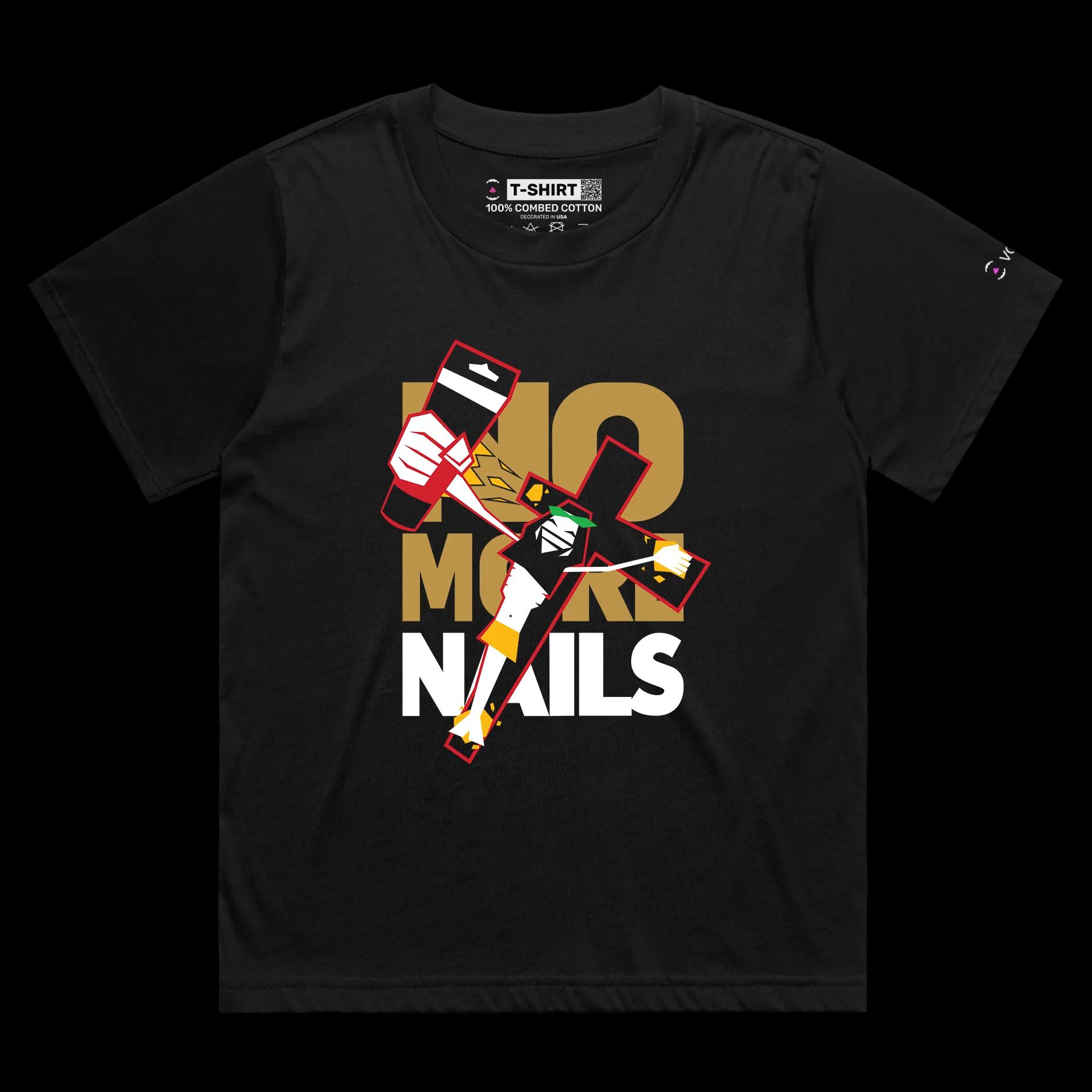 VOICEART Black Female Loose Jesus Christ Glued to the Cross Offensive T-Shirt Premium Graphic Design Sarcastic Religio Tee