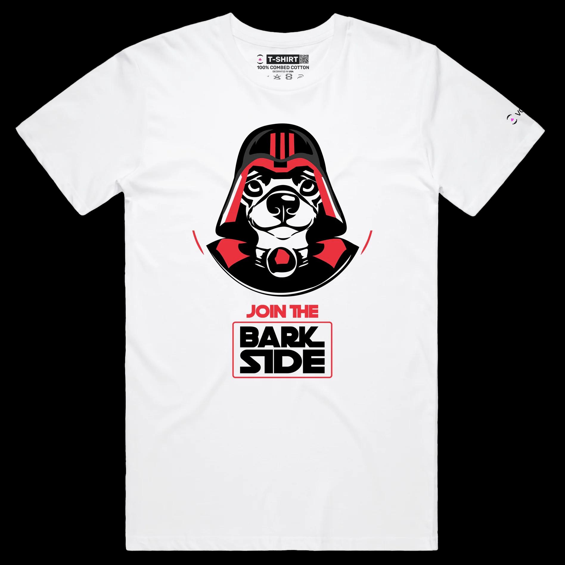 VOICEART White Male Regular Dog as a Darth Vader Funny Animals shirt Graphic Movie Character Wordplay Tee for Pet Owners