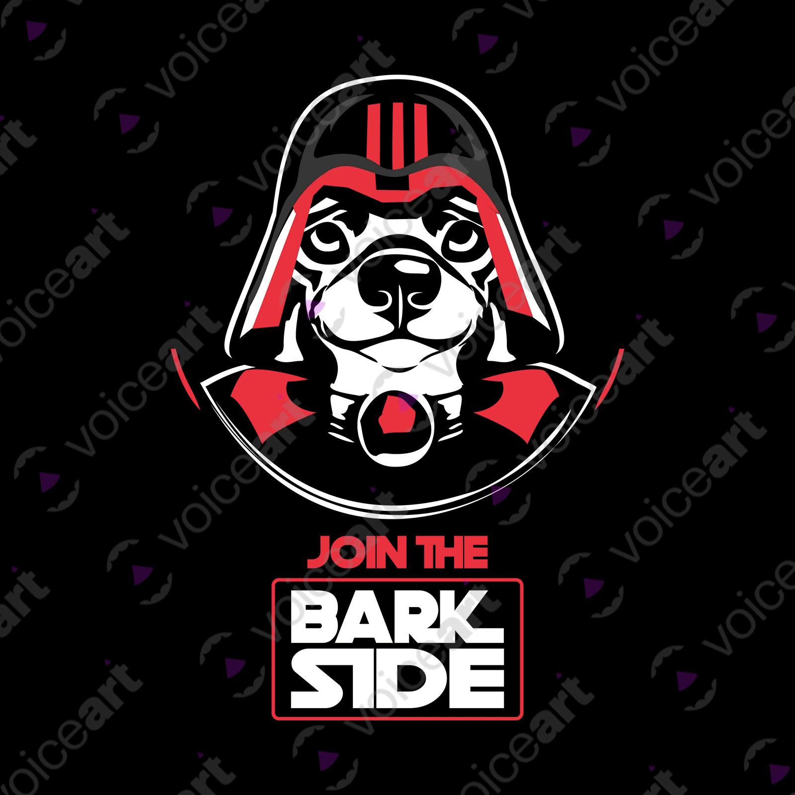 VOICEART Black Watermark Dog as a Darth Vader Funny Animals shirt Graphic Movie Character Wordplay Tee for Pet Owners