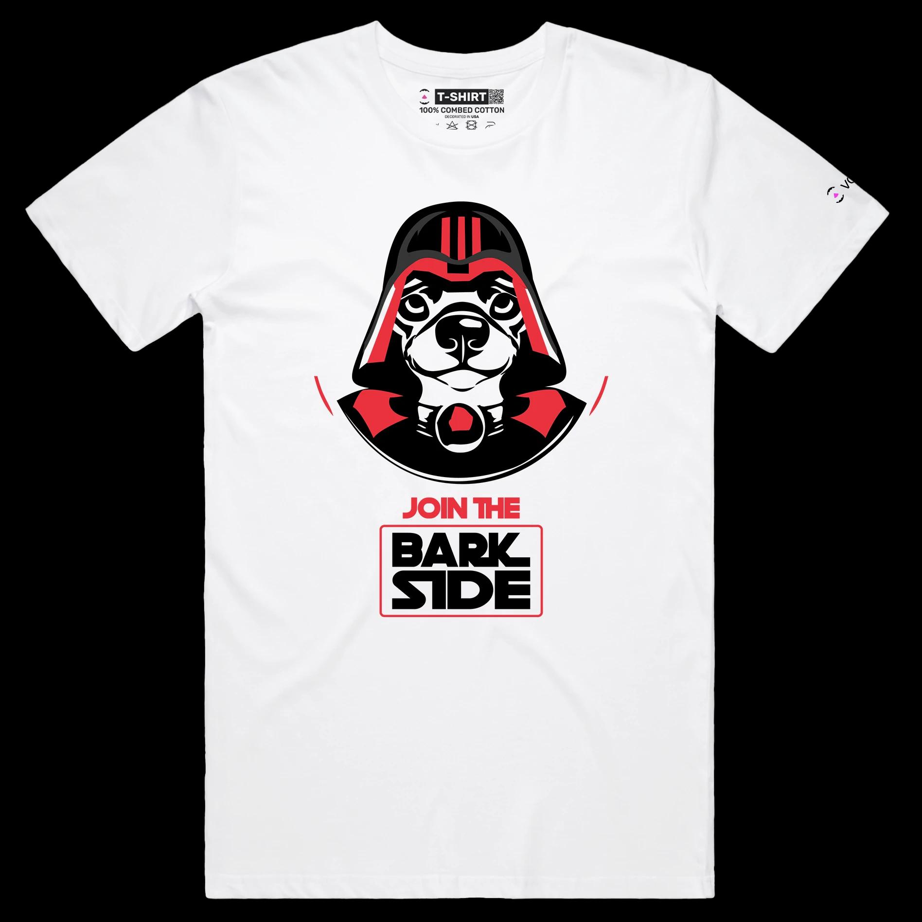 VOICEART White Male Regular Dog as a Darth Vader Funny Animals shirt Graphic Movie Character Wordplay Tee for Pet Owners