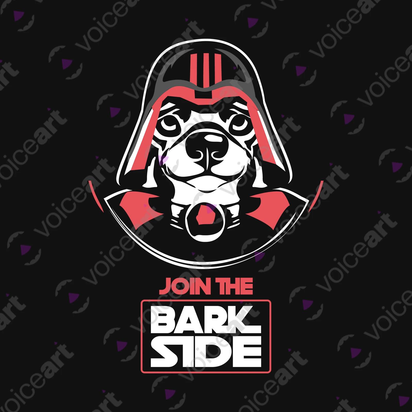VOICEART Black Watermark Dog as a Darth Vader Funny Animals shirt Graphic Movie Character Wordplay Tee for Pet Owners