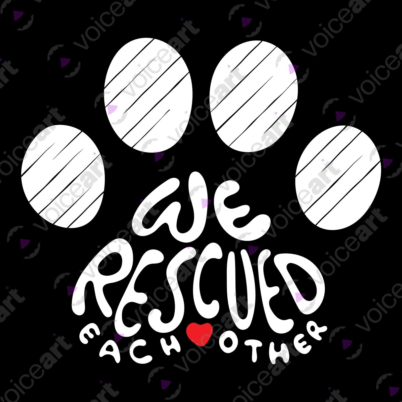VOICEART Black Watermark Dogs and Cats Rescue and Adoption T-Shirt with Premium Quality Graphic Design Animal Tee v1