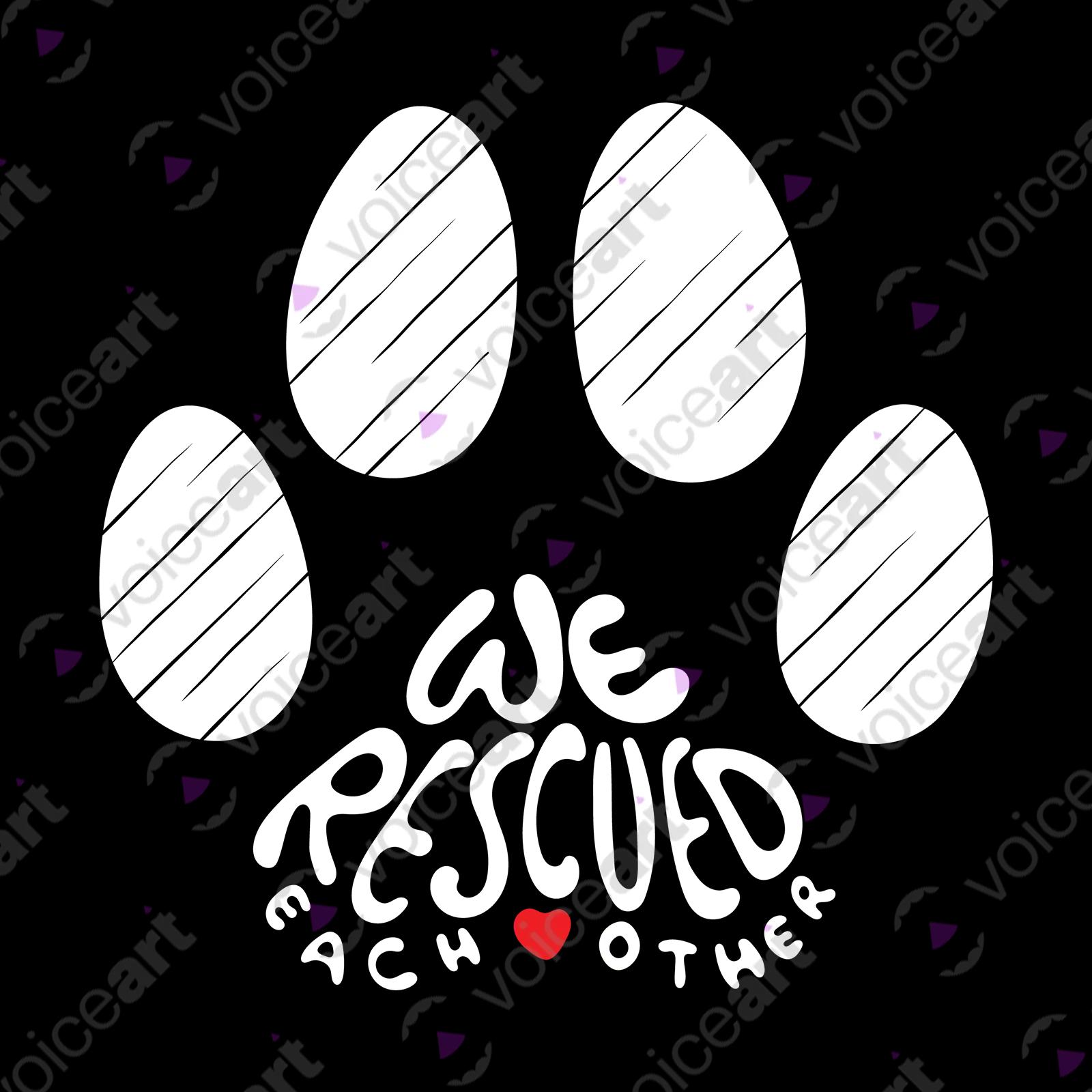 VOICEART Black Watermark Dogs and Cats Rescue and Adoption T-Shirt with Premium Quality Graphic Design Animal Tee v2