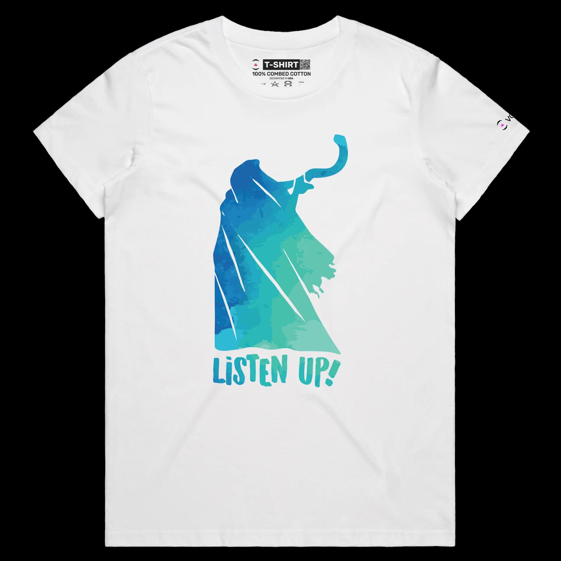 VOICEART White Female Regular Rosh Hashanah Shofar Historical T-Shirt with Premium Quality Jewish New Year Celebration Tee