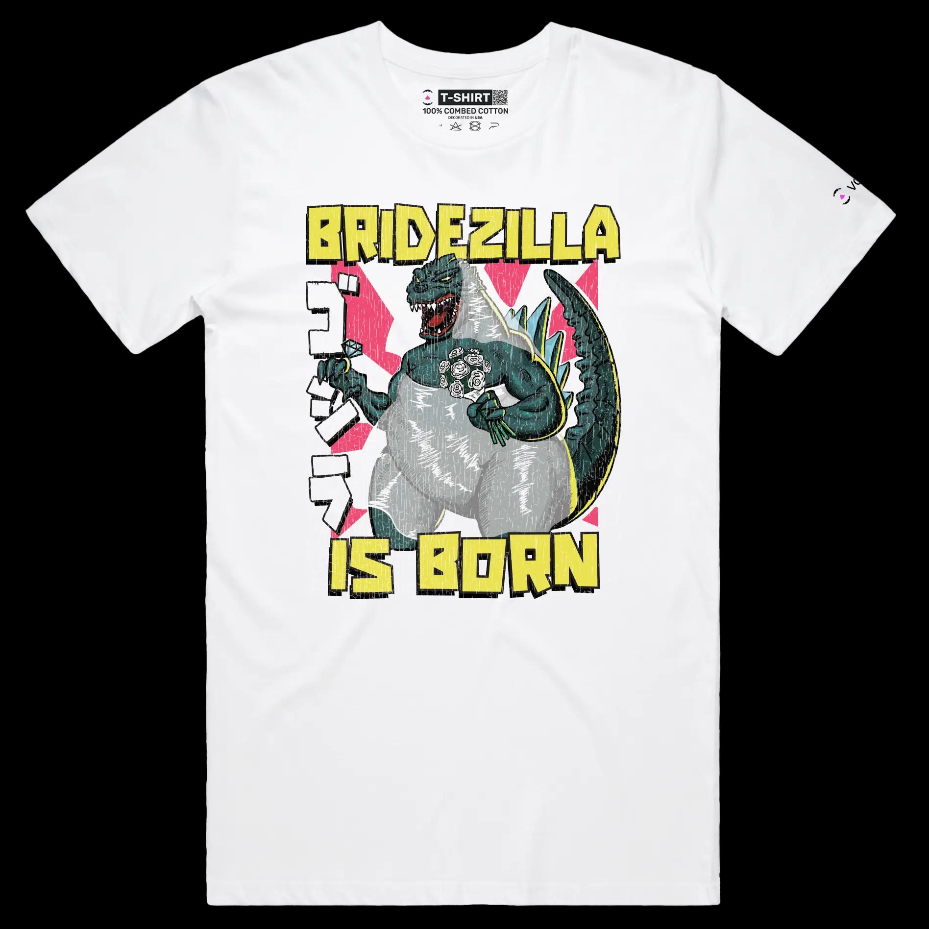 VOICEART White Male Regular Bridezilla at the Wedding Funny T-Shirt for Couples with Premium Marriage and a Monster Tee