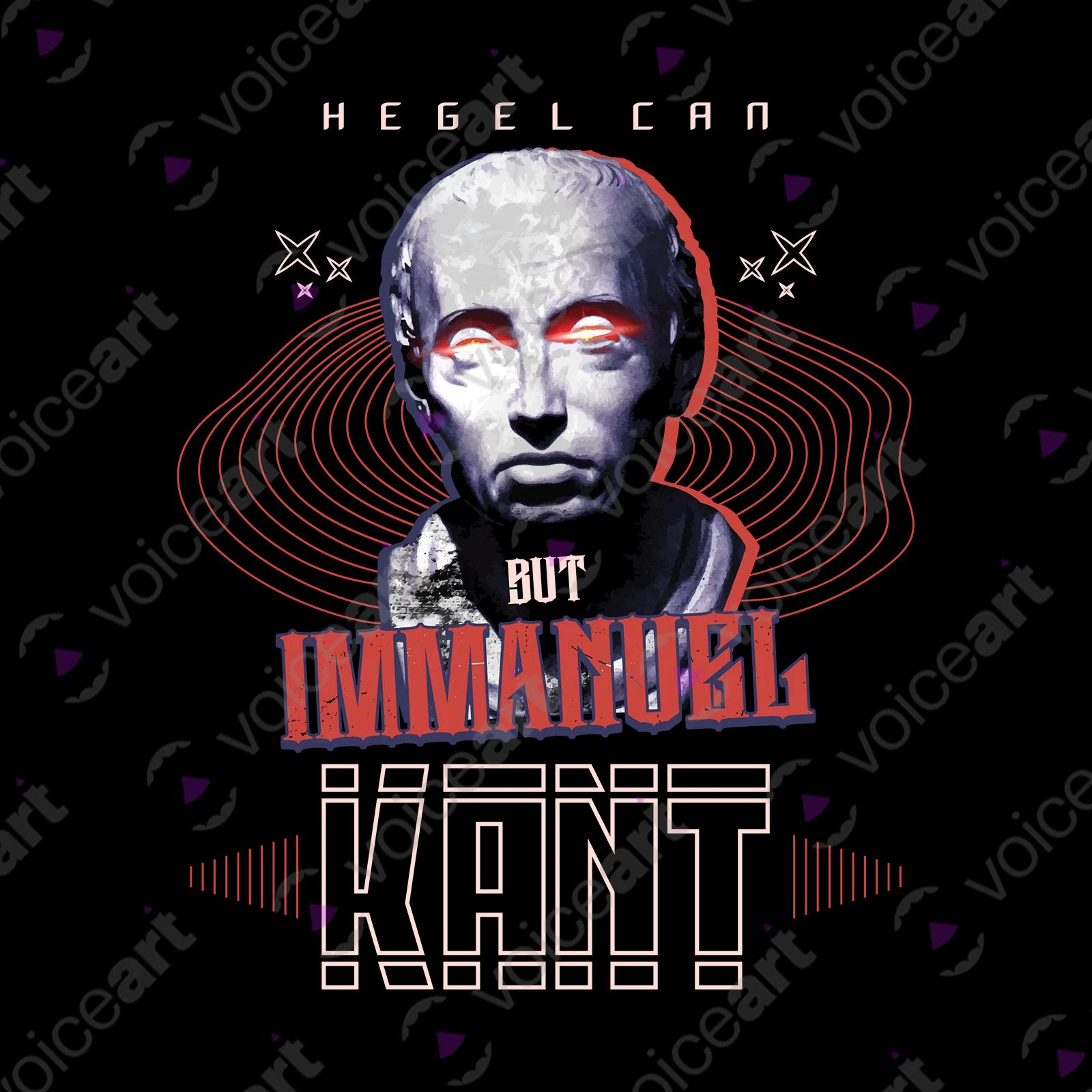 VOICEART Black Watermark Hegel and Kant Funny T-Shirt with Premium Graphic and Quality Design Philosophy Wordplay Tee