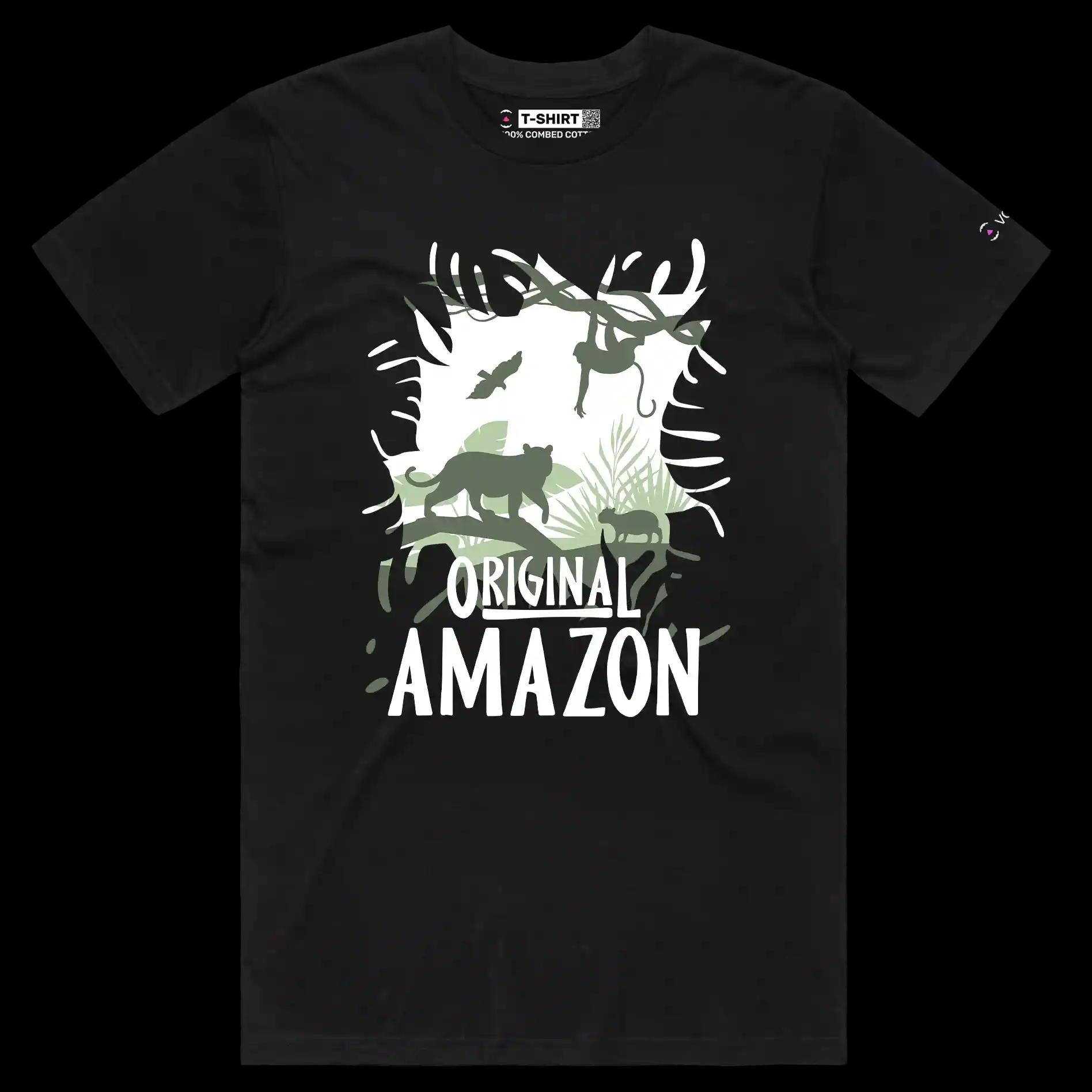VOICEART Black Male Regular Original Amazon Rainforest Animals T-Shirt Premium Quality Tarzan Movie Themed Tee with Jungle