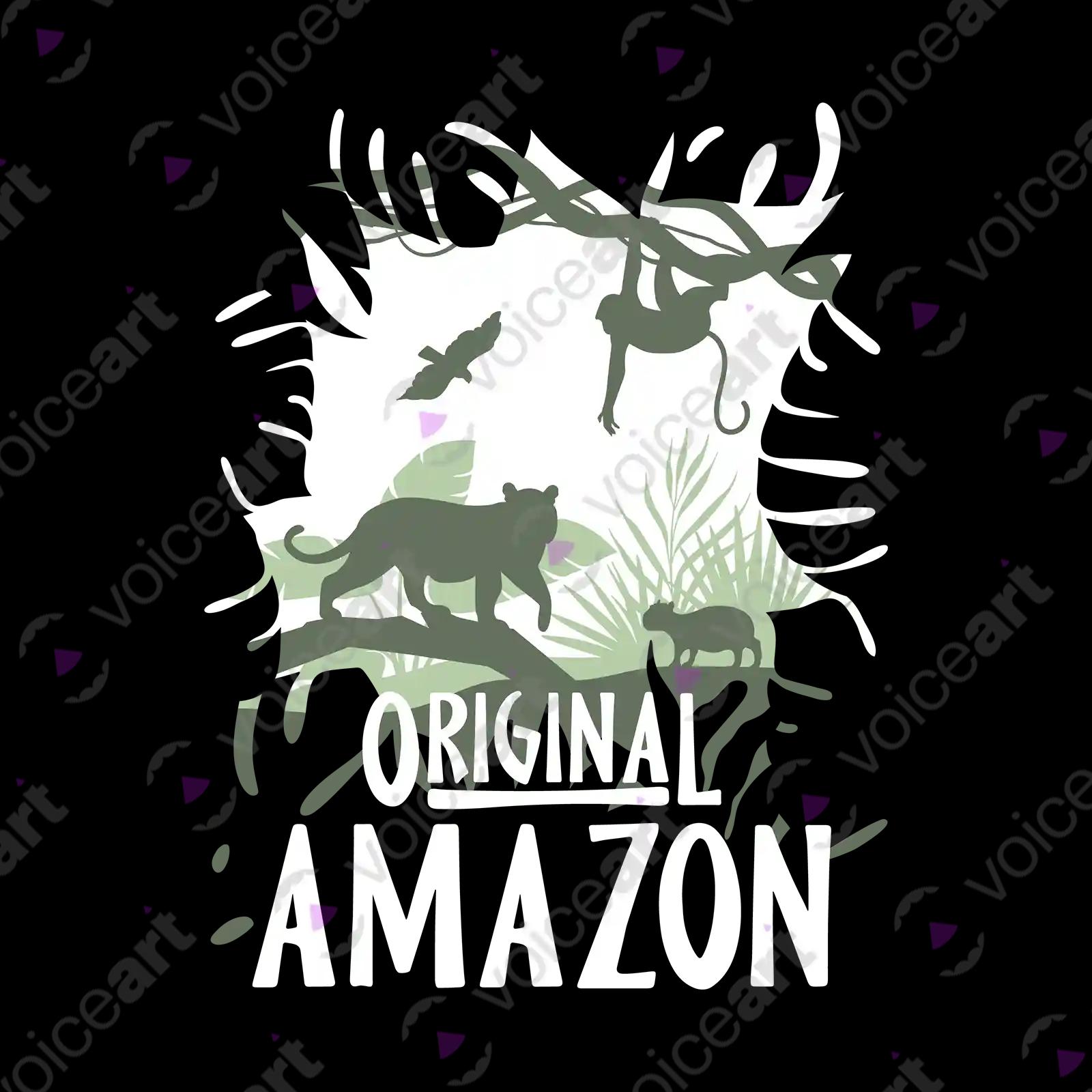 VOICEART Black Watermark Original Amazon Rainforest Animals T-Shirt Premium Quality Tarzan Movie Themed Tee with Jungle