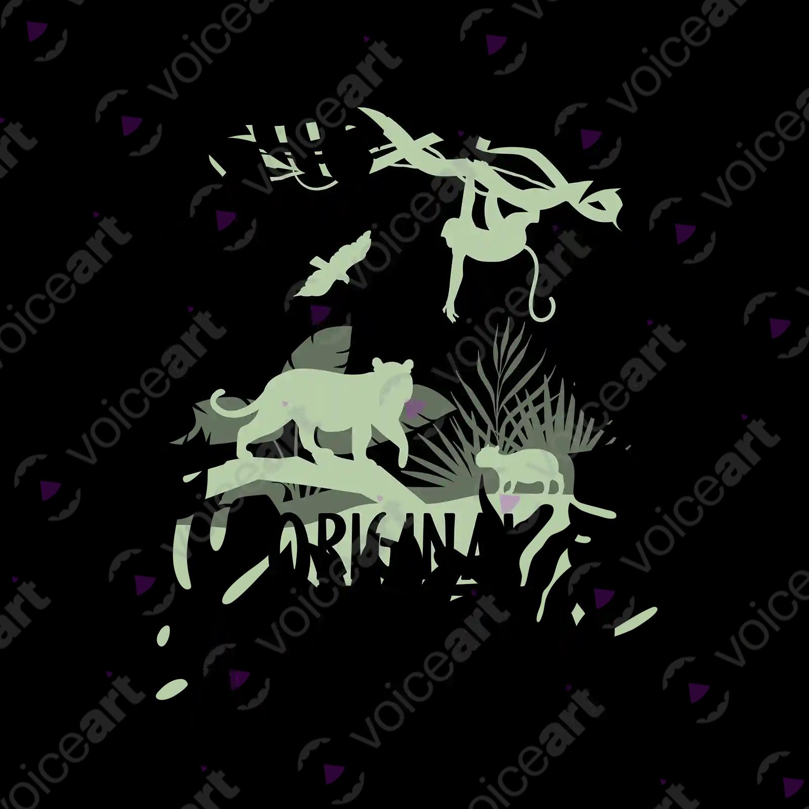 VOICEART White Watermark Original Amazon Rainforest Animals T-Shirt Premium Quality Tarzan Movie Themed Tee with Jungle