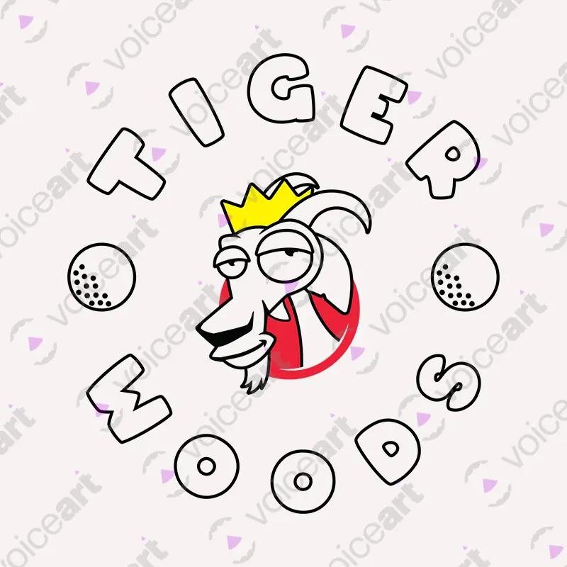 VOICEART White Watermark Tiger The GOAT Series shirt with Premium Graphic Golfing Superstar Superstar Tee for Golf Fans