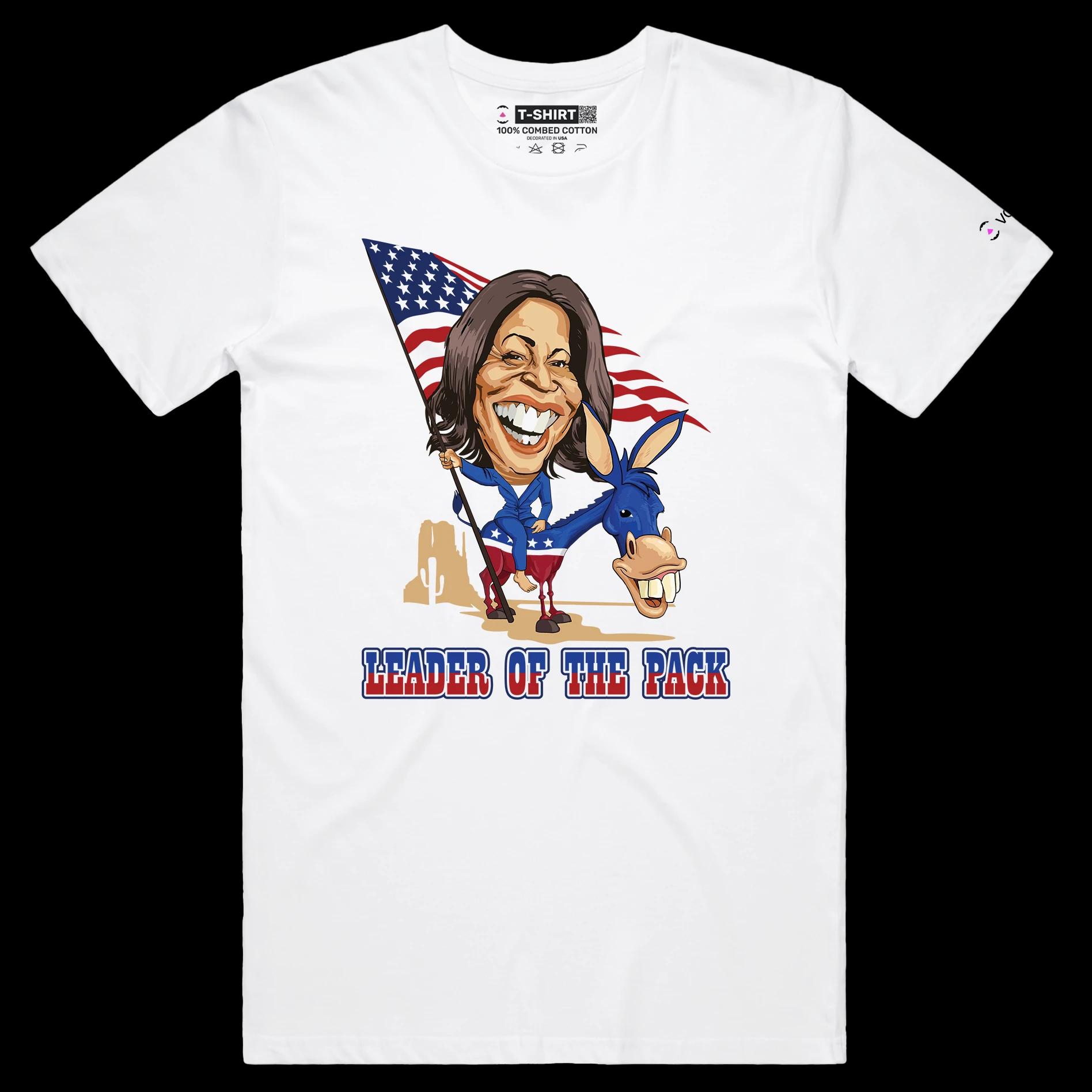 VOICEART White Male Regular Kamala with an American Flag T-Shirt with Funny Graphic Patriotic Political Elections 2024 Tee