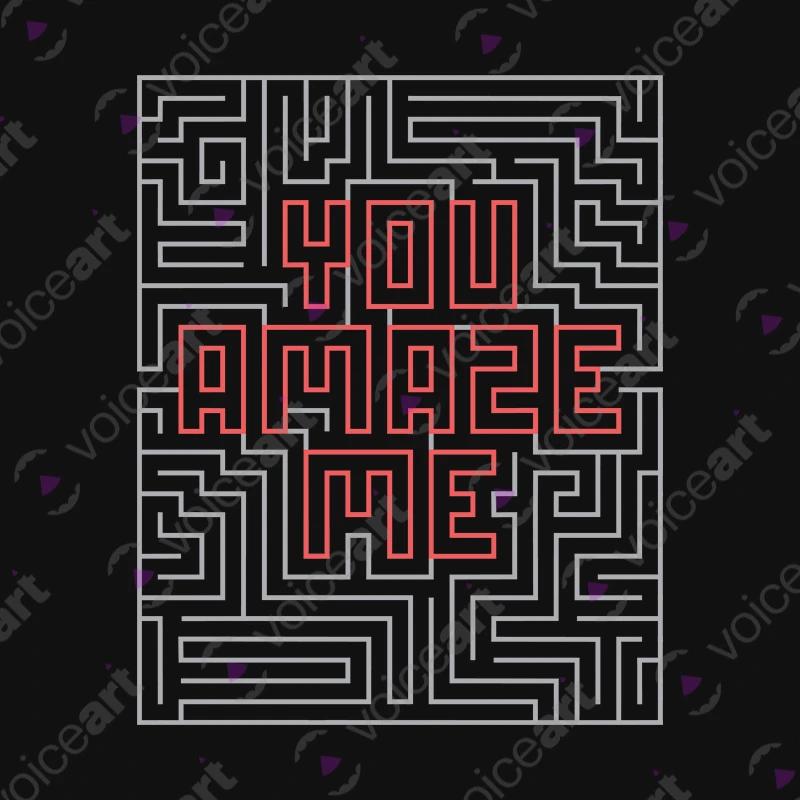VOICEART Black Watermark Labyrint Twist and Turns Funny T-shirt Premium Quality Graphic and Design Lost in the Maze Tee