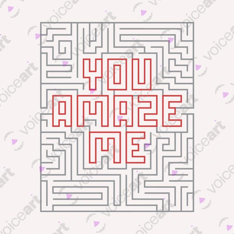 VOICEART White Watermark Labyrint Twist and Turns Funny T-shirt Premium Quality Graphic and Design Lost in the Maze Tee
