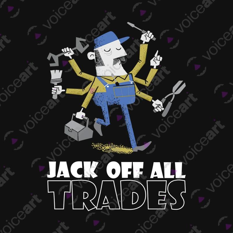 VOICEART Black Watermark Handyman with Various Tools Funny Graphic T-Shirt Premium Design Jack of All Trades Tee Adults