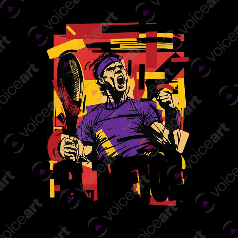 VOICEART White Watermark Nadal El Mejor Sports Graphic T-Shirt Premium Spanish Tennis Superstar and Olympic Champion Tee