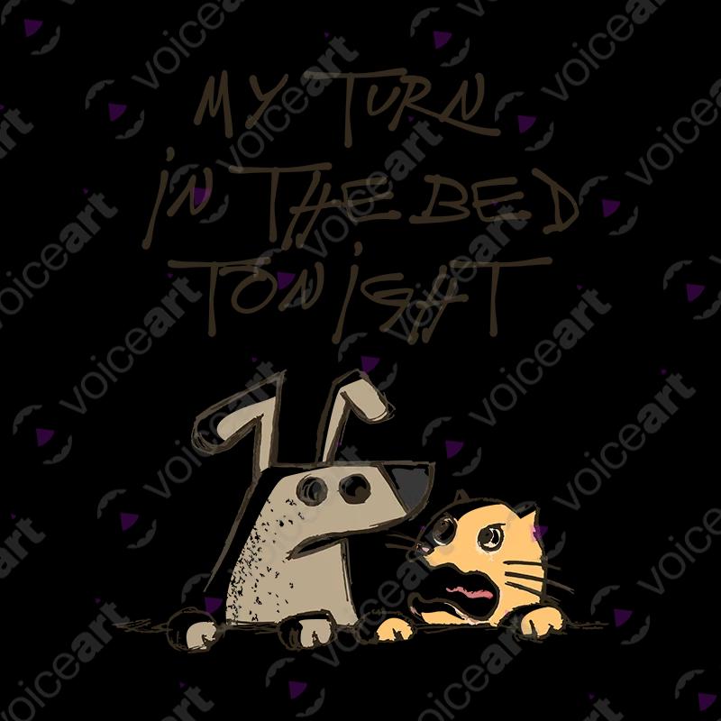 VOICEART White Watermark Regular Dog and Cat Arguing Funny Animals Shirt Premium Quality Graphic Furry Friends Tee Pet Owners