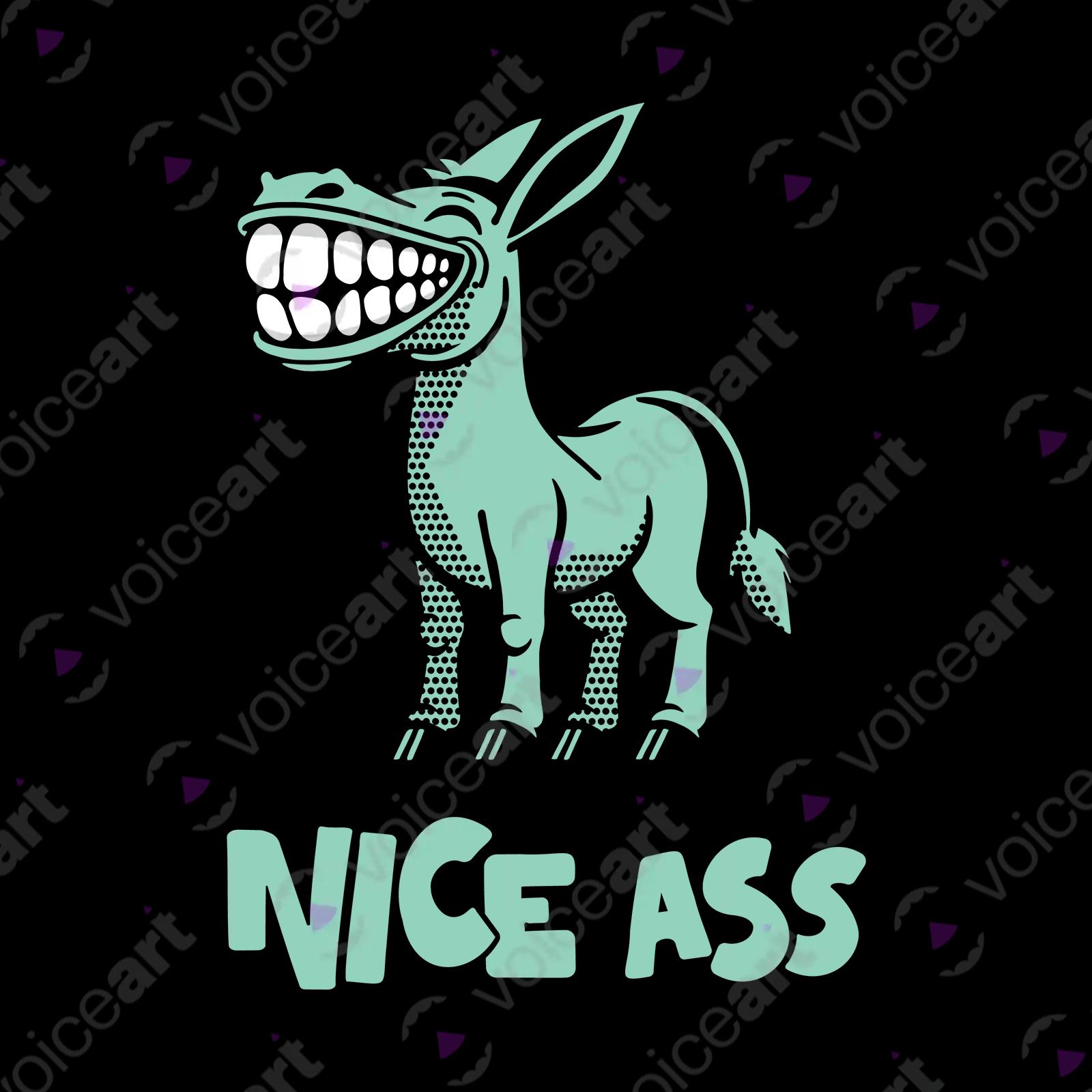 VOICEART Black Watermark Funny Donkey Animals T-shirt with Premium Quality Graphic Design Workhorse Wordplay Tee