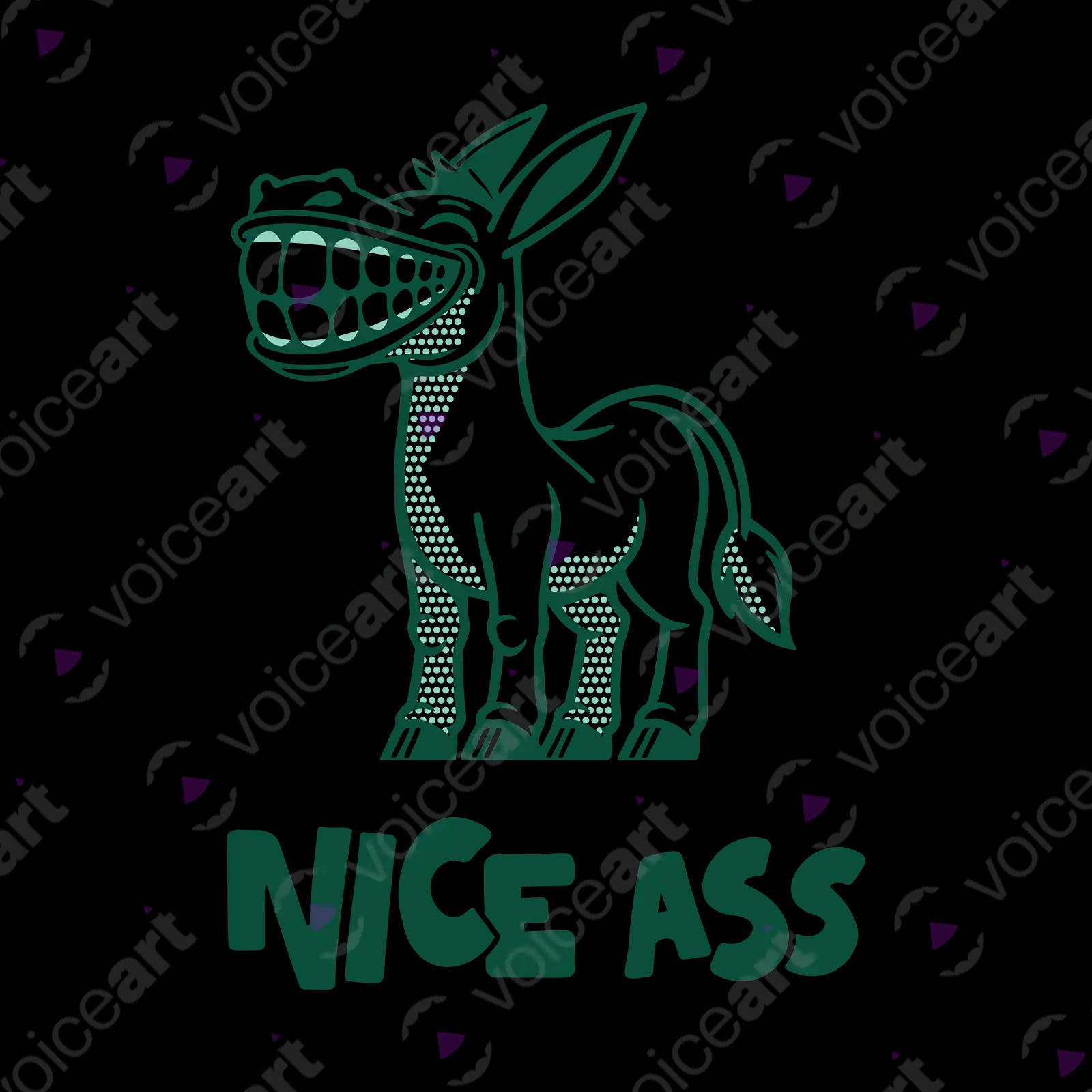 VOICEART White Watermark Funny Donkey Animals T-shirt with Premium Quality Graphic Design Workhorse Wordplay Tee