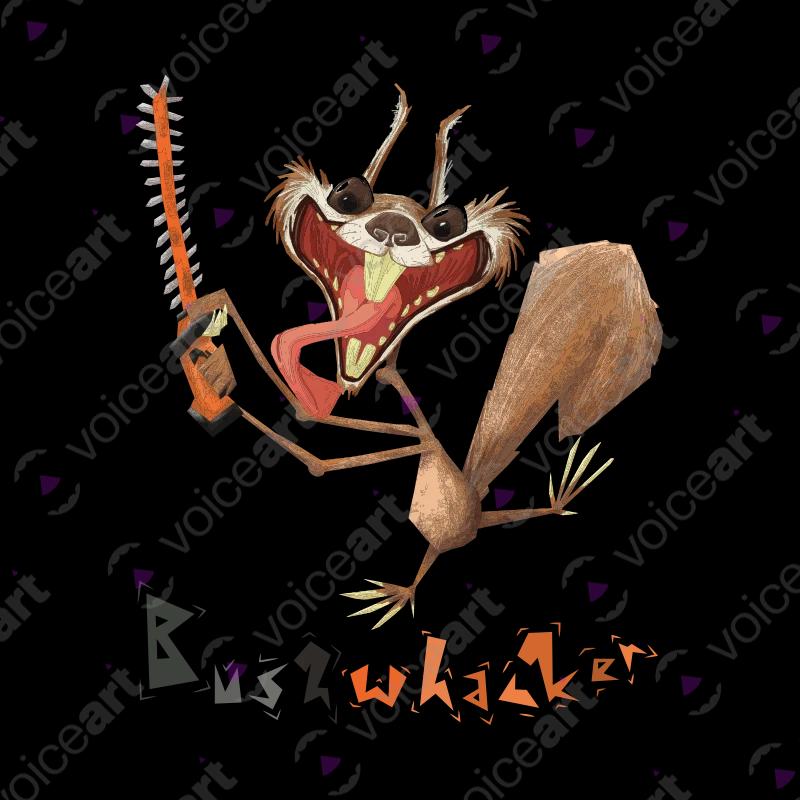 VOICEART White Watermark Crazy Squirrel with a Chainsaw Funny Animals T-Shirt Premium Quality Graphic Bush Trimmer Tee