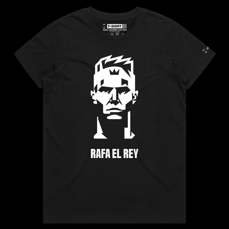 VOICEART Black Female Regular King Nadal Sports T-Shirt with Premium Grand Slam and Olympic Champion Tee for Tennis Fans