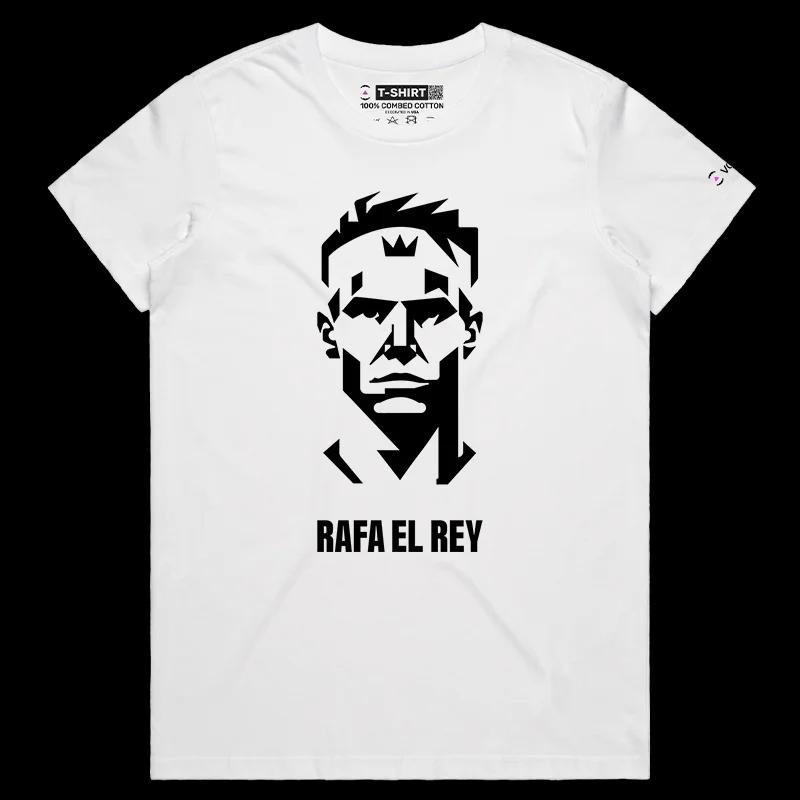 VOICEART White Female Regular King Nadal Sports T-Shirt with Premium Grand Slam and Olympic Champion Tee for Tennis Fans