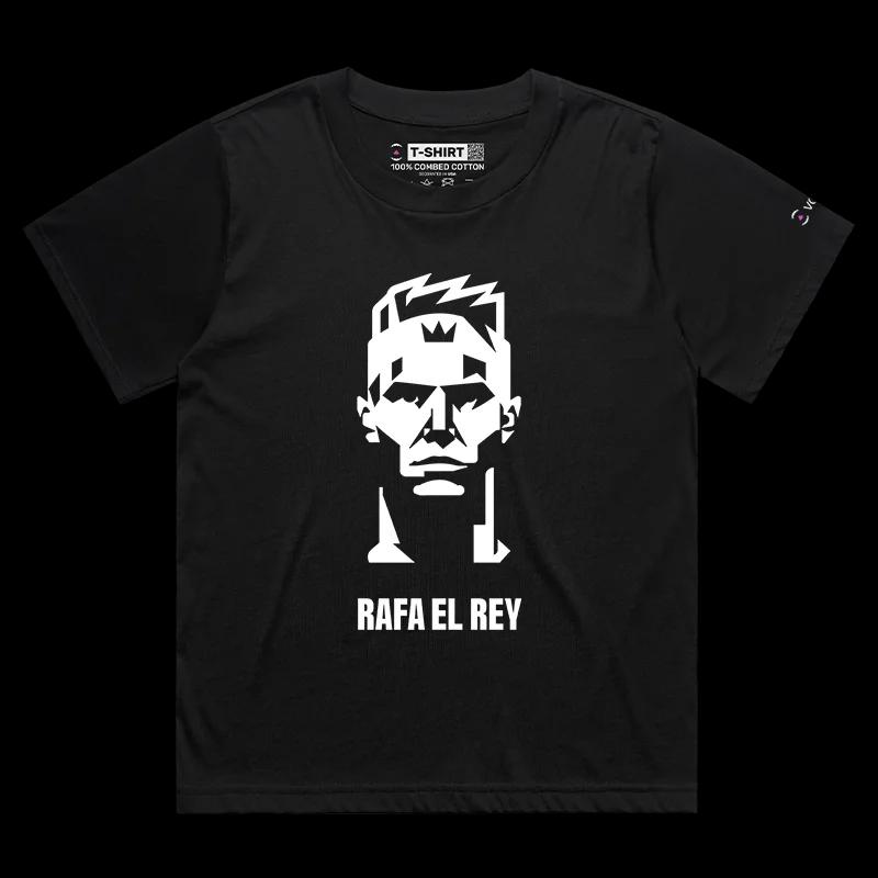VOICEART Black Female Loose King Nadal Sports T-Shirt with Premium Grand Slam and Olympic Champion Tee for Tennis Fans