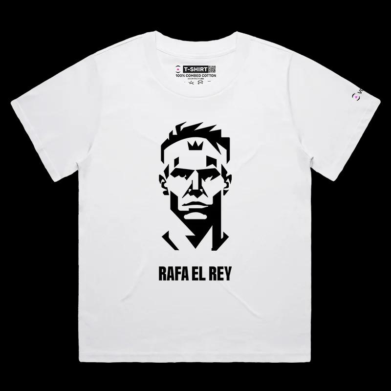 VOICEART White Female Loose King Nadal Sports T-Shirt with Premium Grand Slam and Olympic Champion Tee for Tennis Fans