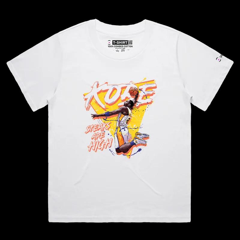 VOICEART White Female Loose Old School Kobe 8 Sports T-Shirt Premium Design LAL Immortal Black Mamba Tee for Basketball