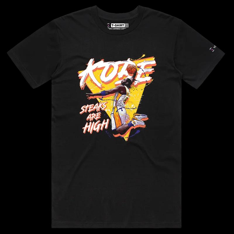 VOICEART Black Male Regular Old School Kobe 8 Sports T-Shirt Premium Design LAL Immortal Black Mamba Tee for Basketball