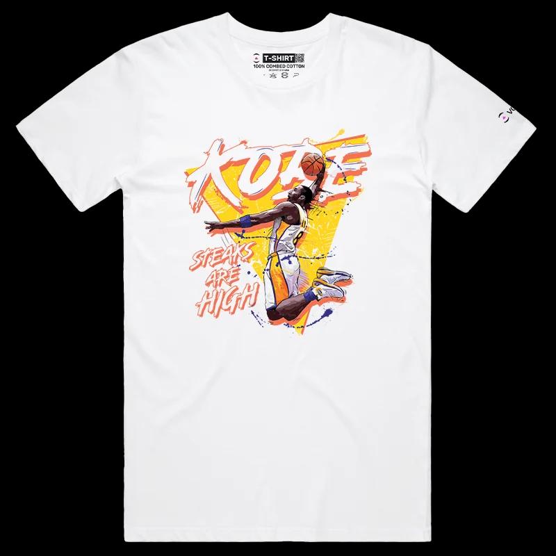 VOICEART White Male Regular Old School Kobe 8 Sports T-Shirt Premium Design LAL Immortal Black Mamba Tee for Basketball