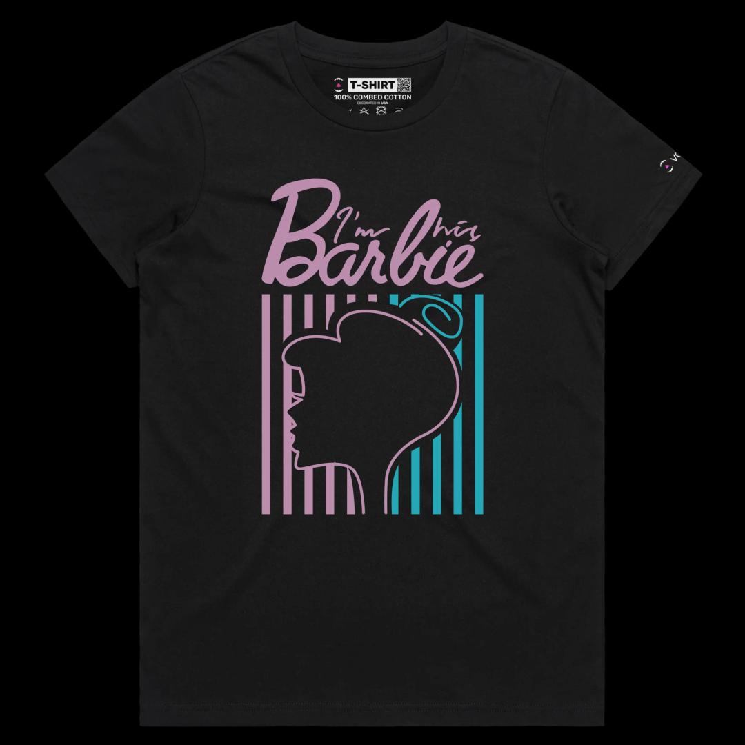 VOICEART Black Female Regular Barbie Doll Movie Themed Funny TShirt Premium Quality Graphic Design Fashion and Feminism Tee