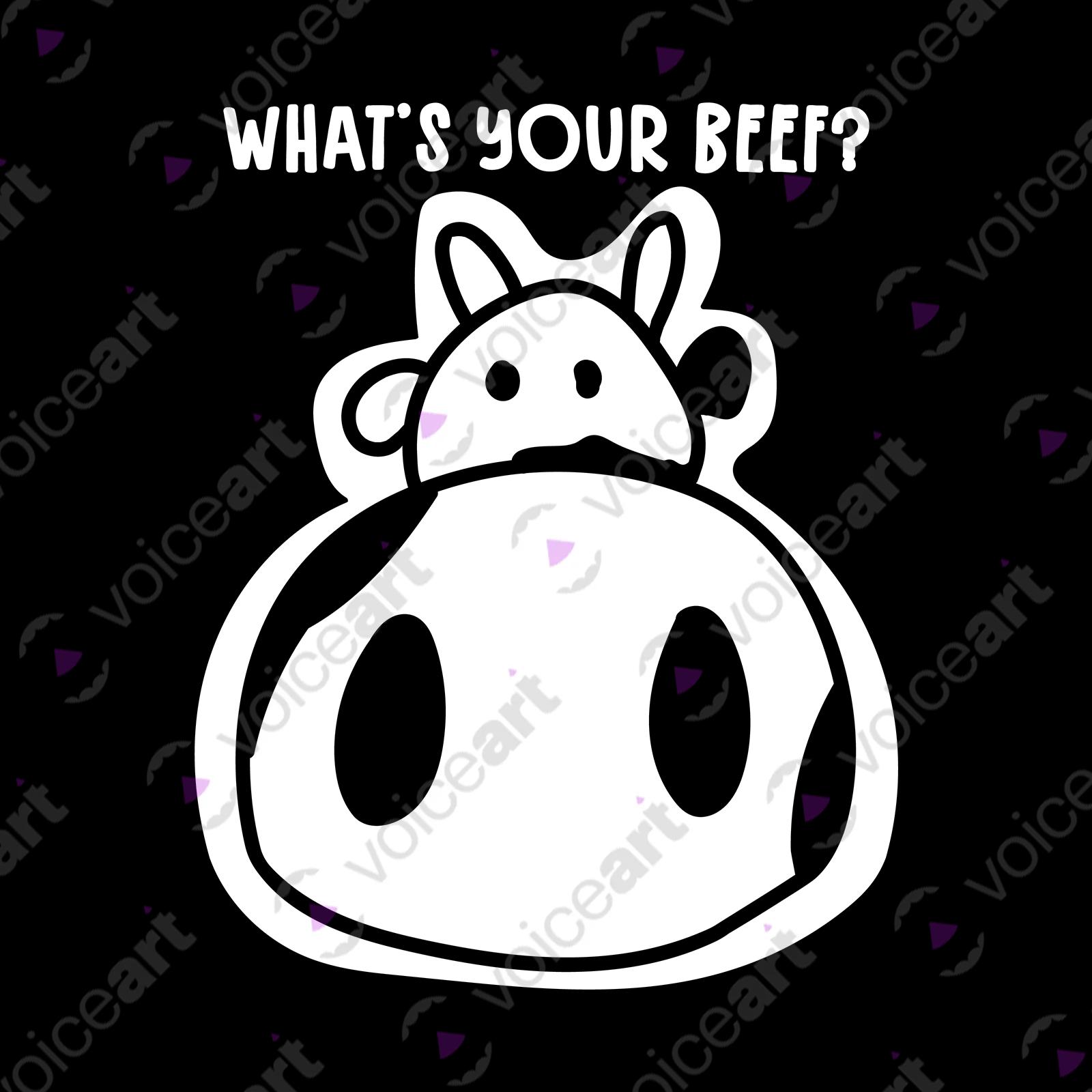 VOICEART Black Watermark Angry Cow with an Attitude Funny Animals Shirt Premium Quality Graphic What's Your Beef Tee v1