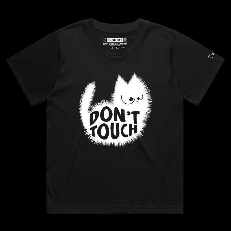 VOICEART Black Female Loose Angry Black Cat with a Message Funny Animals T-Shirt with Premium Graphic Clever Dark Humor Tee