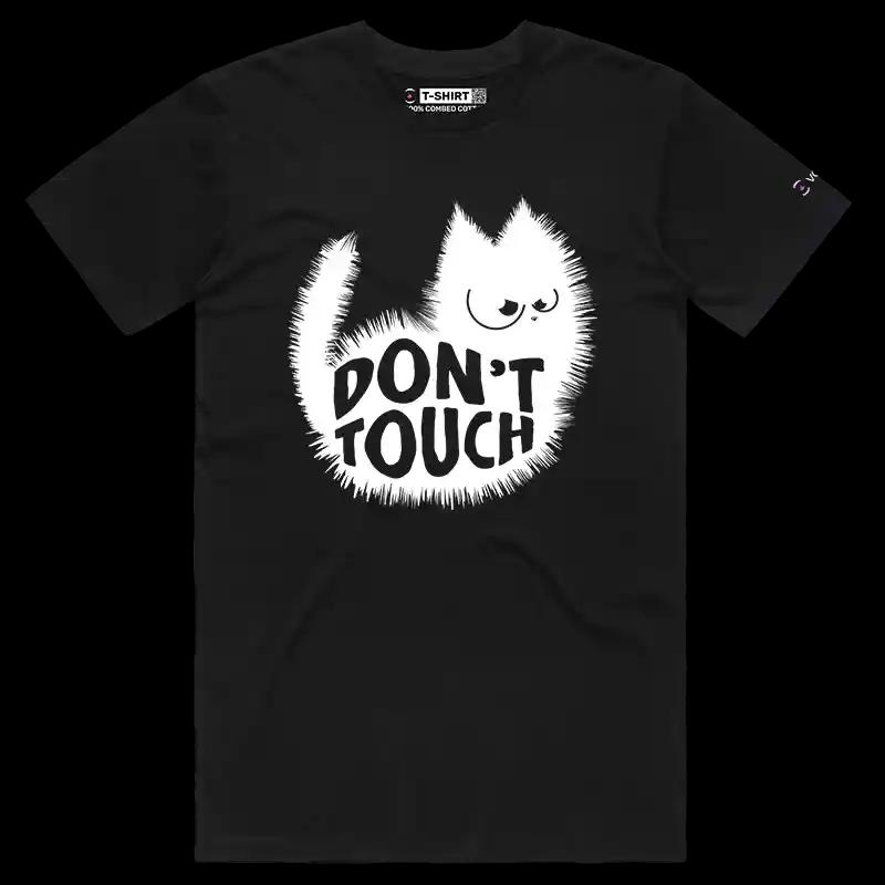 VOICEART Black Male Regular Angry Black Cat with a Message Funny Animals T-Shirt with Premium Graphic Clever Dark Humor Tee